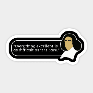 Baruch Spinoza Illustration With Quote Sticker